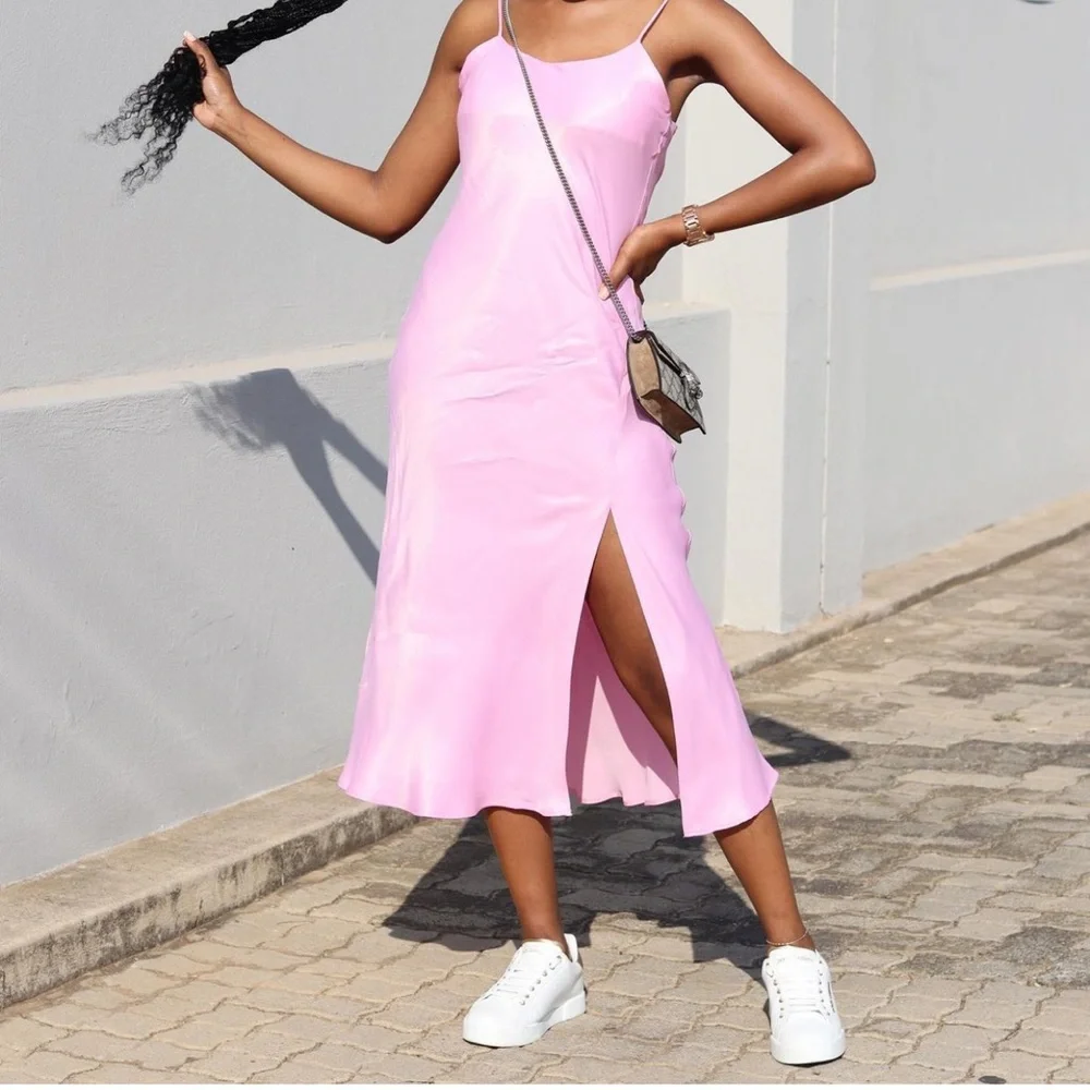 Zara blush satin slip dress - Picture 10 of 16